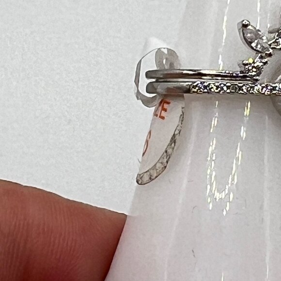 Ring Bomb Party Ring, size 6, gray blue gemstone rhodium plated - Picture 7 of 7